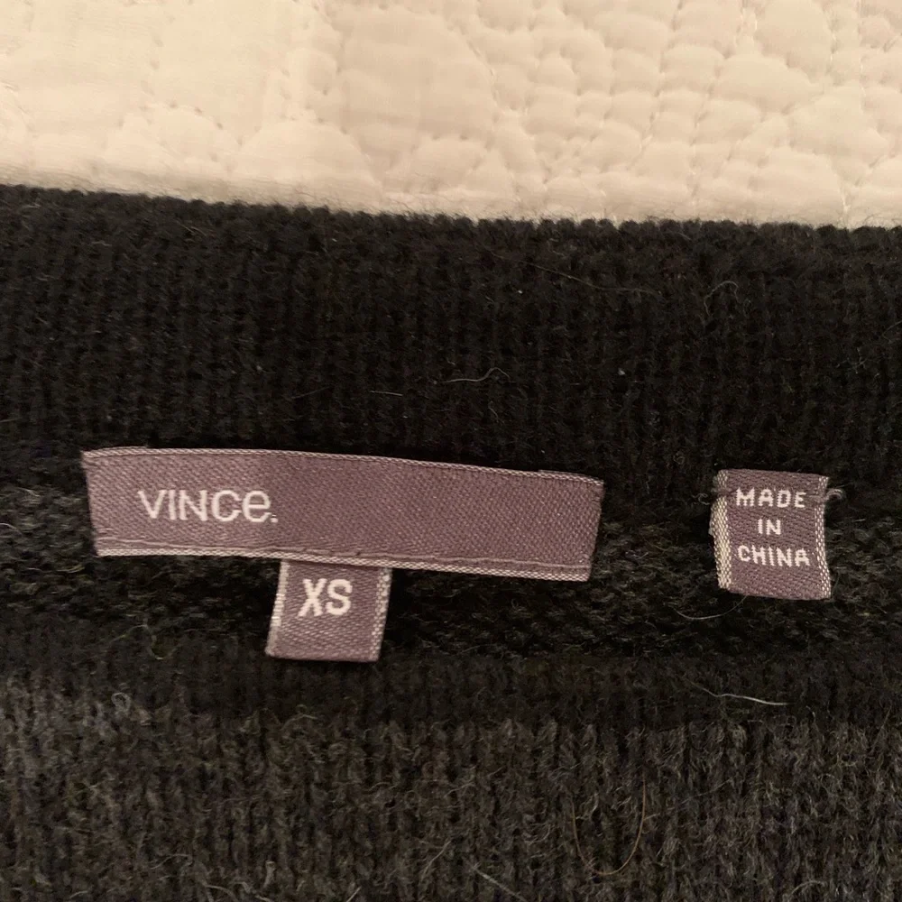 Vince Black and Grey Stripe Vest wool & cashmere - Picture 3 of 5